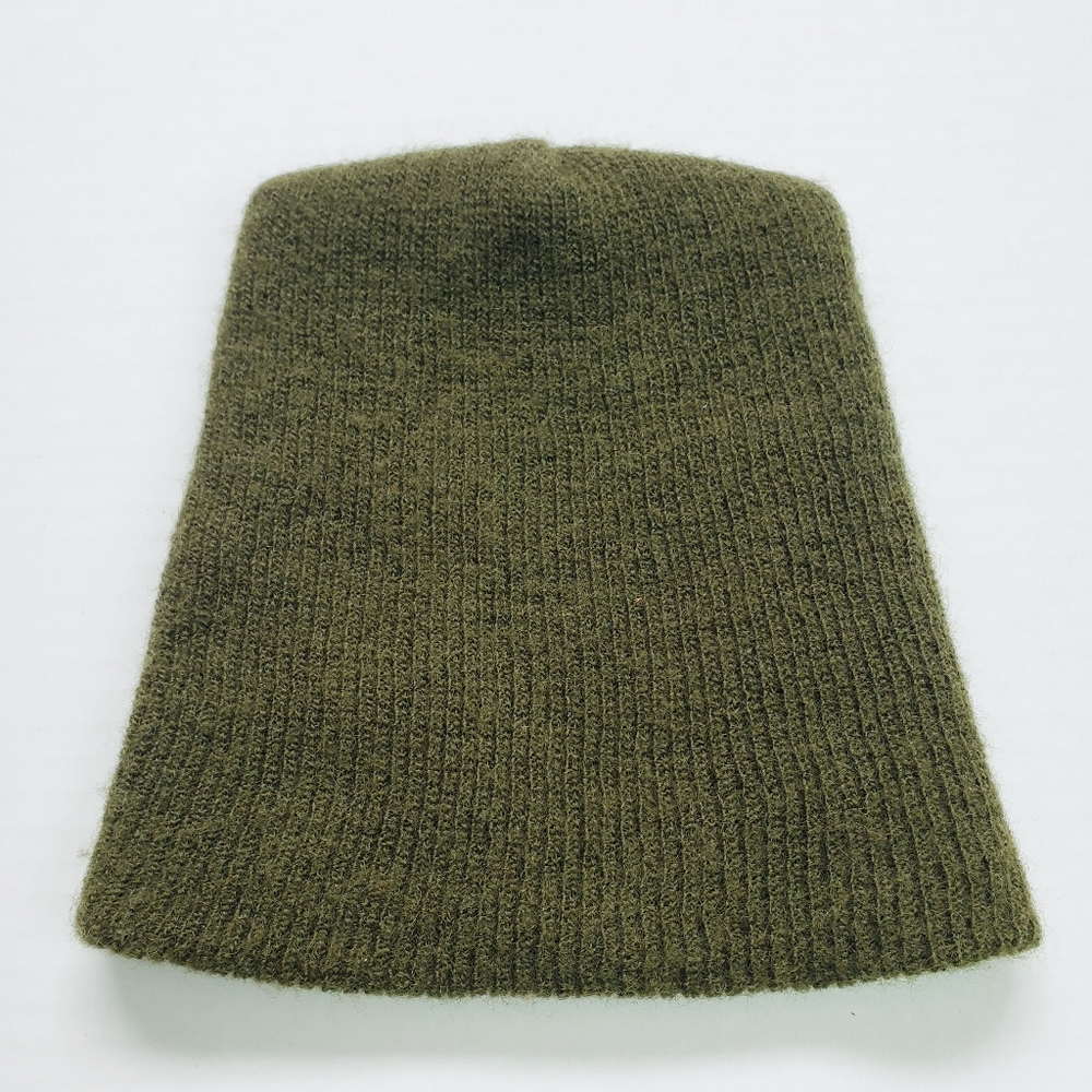 Vintage Green Made in USA Wool Beanie Winter Cap